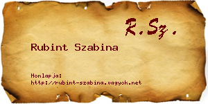 Rubint Szabina névjegykártya